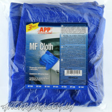 Серветки безпилові з мікрофібри APP "MF Cloth" для полірування сині 3шт