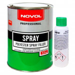 Шпатлівка рідка Novol SPRAY 1,2кг + затверджувач 50мл