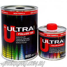 Акриловий грунт Novol Ultra Line Fuller 100 (5:1) чорний 0,8л + затверджувач 0,16л